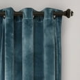 thumbnail image 3 of Lush Decor Prima Velvet Color Block Room Darkening 84" x 38" Solid White Metal Grommets 2-Pc Set Window Panel, 3 of 9