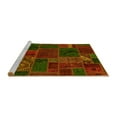 thumbnail image 2 of Ahgly Company Machine Washable Indoor Round Patchwork Yellow Transitional Area Rugs, 4' Round, 2 of 4
