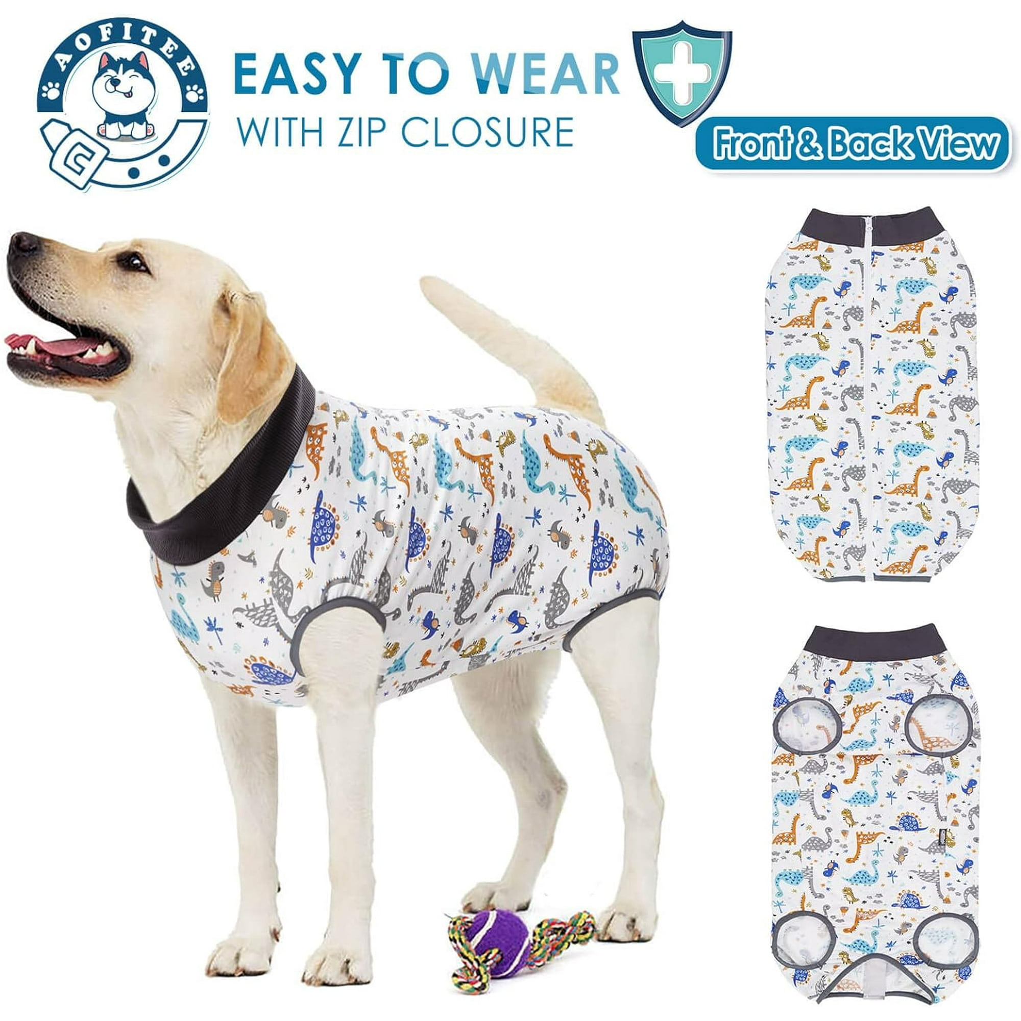 SURJDE Dog Recovery Suit Surgical Recovery Suit for Dog Female After Spay Dinosaur Dog Recovery Shirt for Abdominal Wounds Anti Licking Dog Onesie Jumpsuit E Collar Cone Alternative 4XL Walmart