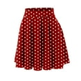 thumbnail image 5 of Polka Dot Skirt for Women Elastic High Waist A Line Flowy Flared Casual Mini Skater Skirts, 5 of 7
