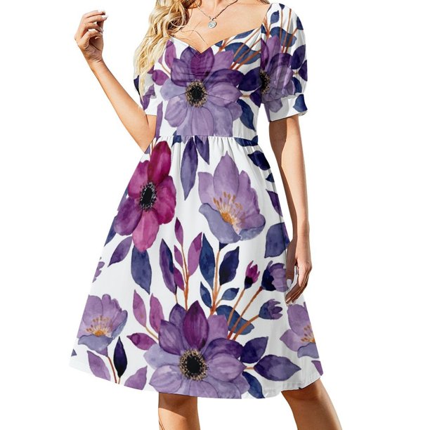 Vestido hawaiano de manga corta con estampado floral tropical sin costuras, vestidos de cóctel, vestidos de fiesta, vestido de hada.