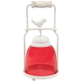 thumbnail image 6 of Northlight Avian Bird Antique-Style Glass Candle Lantern - 11.75" - Red and White, 6 of 9