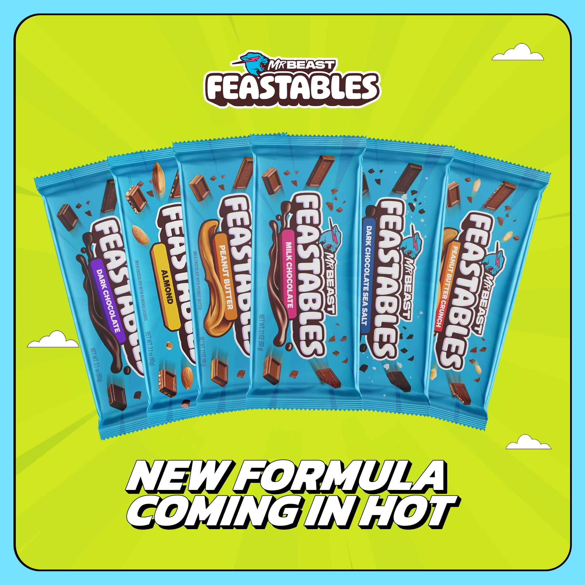 Feastables MrBeast Milk Chocolate Crunch Bar, 1.24 oz (35g), 5 Count
