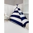 thumbnail image 6 of Play Tent Canopy Bed in Navy Blue and White Stripe Canvas WITH Doors, 6 of 16