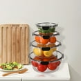 thumbnail image 3 of Refrigerator Storage Containers Set 4 Piece Circular Stackable Clear PET Fresh-keeping Boxes 24.5 cm x 24.5 cm x 10.6 cm to 14.2 cm x 14.2 cm x 6.1 cm, 3 of 6