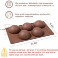 thumbnail image 2 of Kaiyuan Dynasty 5-Cavity Brown Large Semi Sphere Silicone Mold 2pc Cocoa Chocolate Bombs Molds for Chocolate, Candy, Cake, Jelly, Mousse Making (wzj-2010224), 2 of 7