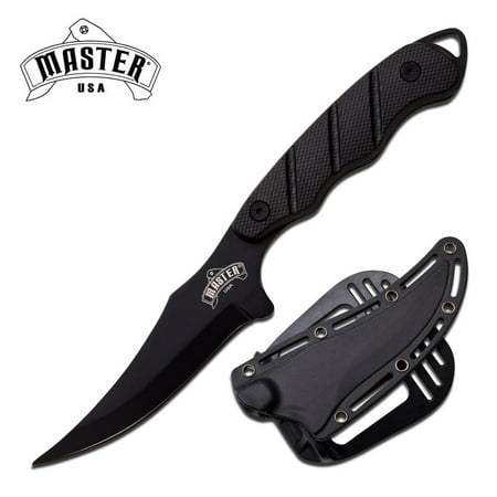 Tactical Boot Knife - MASTER USA Tactical Black CLIP POINT Fixed Belt BOOT Knife + Sheath New!