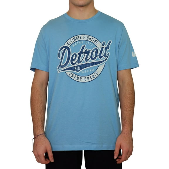 UFC Mens Motor City Detriot Graphic T-Shirt, Blue, X-Large