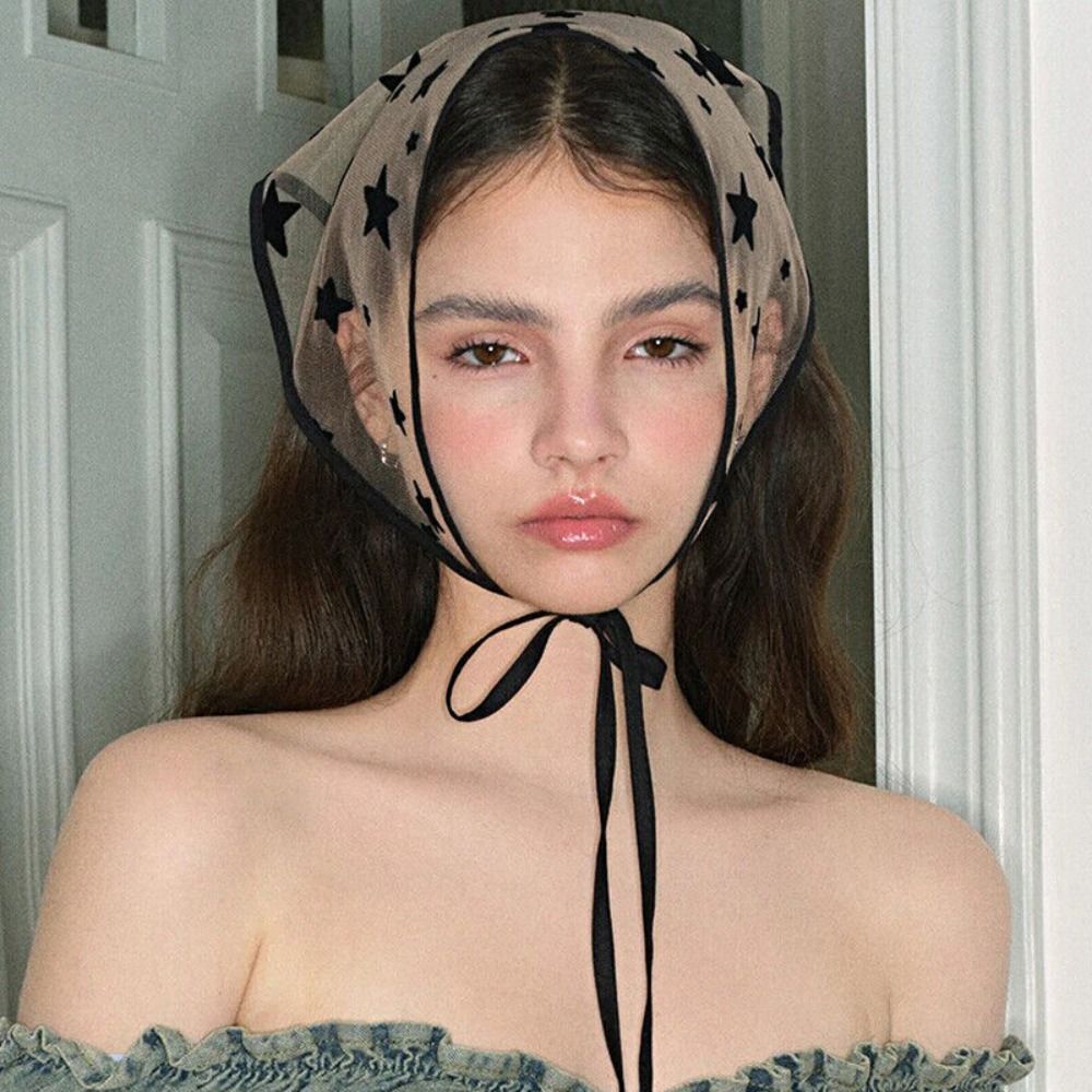 Y2K Style Headband Hollow Floral Neckerchief Women Lace  display picture 3