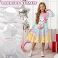 thumbnail image 5 of FKELYI Girls Ruffle Sleeve Dress A Line Twirly Dress for Kids Pink Axolotl Ice Cream Print Midi Soft Fall Dresses Patchwork Playwear Sundress, 9-10 Y, 5 of 6