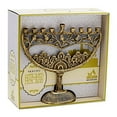 thumbnail image 3 of Ner Mitzvah, 8.5" Vintage Aluminum Candle Hannukah Menorah - Jerusalem Old City Design (Bronze), 3 of 3