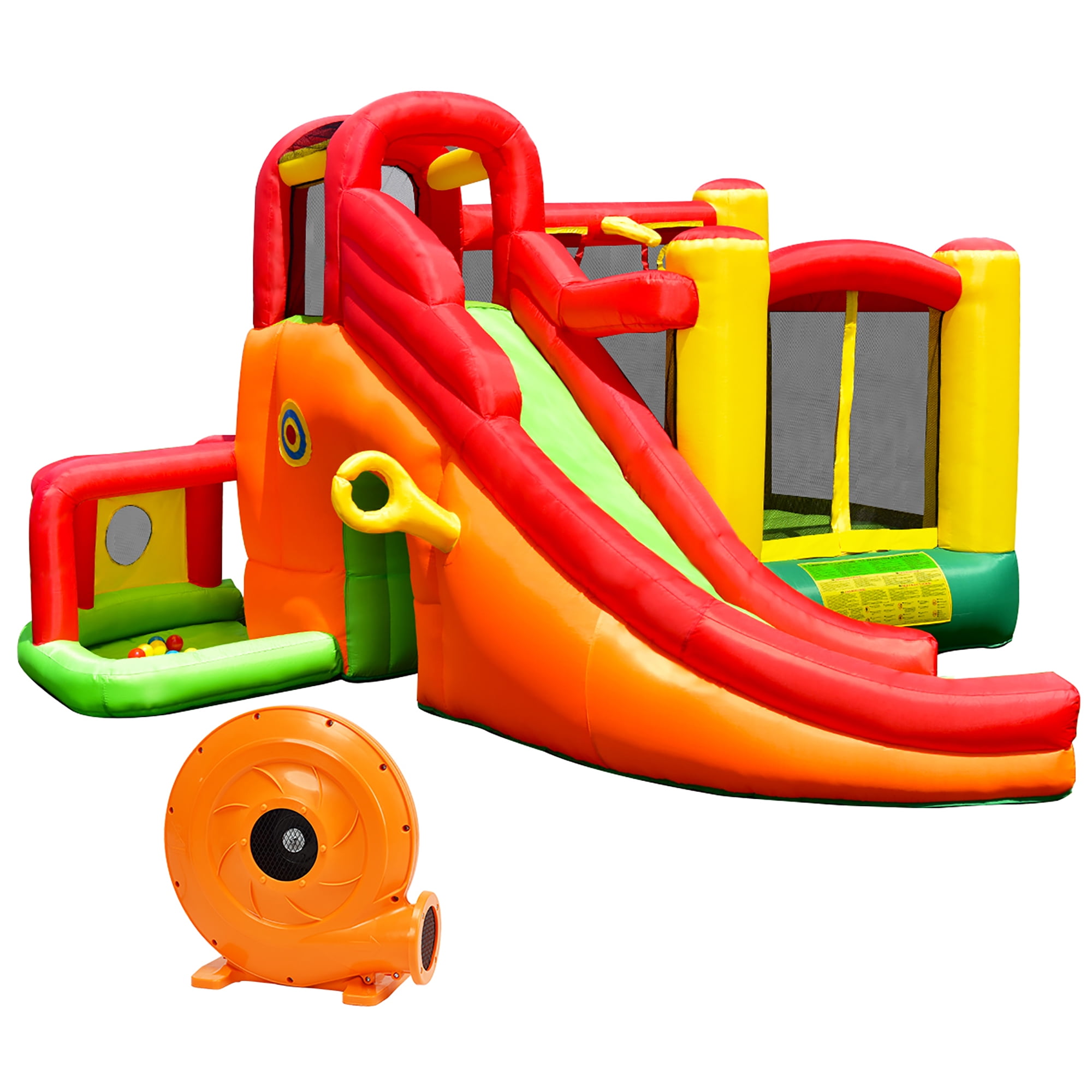 Costway Inflatable Bounce House Slide Bouncer Kids Castle Jumper w/Balls and 780W Blower