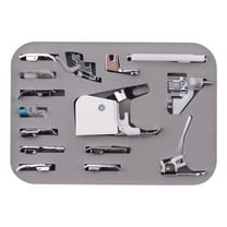 Tunhigl 15-Piece Sewing Machine Presser Foot Kit - Stainless Steel Walking Feet Set with Low Shank Adapter for Zipper, Quilting & More - Compatible with Most Household Sewing Machines