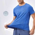 thumbnail image 6 of Kojanyu Men's Solid Color Quick-Dry Short Sleeve Round Neck Athletic Training T-Shirt – 90% Polyester 10% Spandex Breathable Running Gym Workout Top for All Seasons S-XXL, 6 of 9