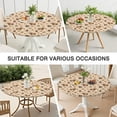 thumbnail image 7 of Beige Highland Cow Figure Butterfly Pattern Round Fitted Tablecloth with Elastic Edge,Dining Table Cover Waterproof,Outdoor Round Tablecloth for Camping,Dining,Indoor and Outdoor, 7 of 7