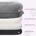 thumbnail image 6 of Skandiquip Human Dog Bed for Pets and Adults, 71"x43"x10" Orthopedic Memory Foam Lounger, Washable Faux Fur Cover with Blanket, Non-Slip Elastic Base, Light Grey, 6 of 7