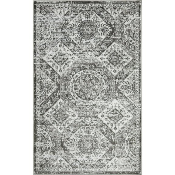 Loomaknoti Rhane Alvezi 3' x 5' Gray Oriental Indoor Accent Rug