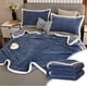 thumbnail image 5 of Xihbxyly Manta Acogedora, Suave y Afelpada, Lavable a Máquina, Cálida y Confortable, Diseño a Cuadros, Ideal para Sofá Cama, 200 X 230 Cm, Azul, Gris y Verde., 5 of 7