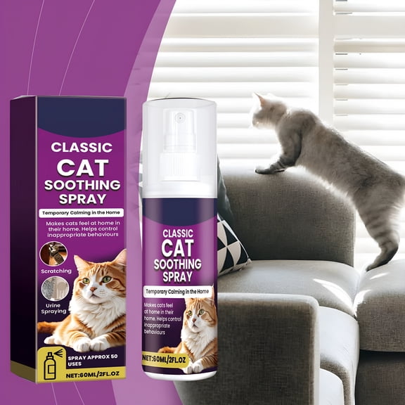 QARUN 60ml Cat Soothing Spray – Prevents Scratching & Disorderly Urination – Gentle Ingredients