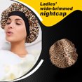 thumbnail image 3 of Capó de pelo ancho de ala de bronceado cabeza bufanda tapa de dormir de moda suavidad sombrero turbans cabeza cubierta de pelo envolturas para las mujeres durmiendo leopardo estampado seitruly AP008211-06, 3 of 6