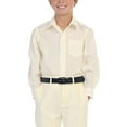 thumbnail image 2 of Boy's Classic Fit Long Sleeve Casual Button Down Toddler Kids Dress Shirt (Off White, 12), 2 of 3