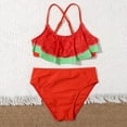 thumbnail image 7 of Girls' Summer Cute Crisscross Small WatermelonPrinting Floral Print Two Piece Swimsuit Girls Swim Suit 13-14, 7 of 7