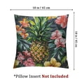 thumbnail image 4 of Acheng  Tropical Flowers with Pineapple Throw Pillow Cover Summer Palm Leaf Jungle Plant Foliage Pillow Case Square Cushion Cotton Linen Decorative for Couch Bed Home White, 4 of 7
