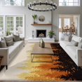 thumbnail image 4 of Forest Fall, Area Rug 6x9 FT, Non Slip Living Room Throw Carpet, Vintage Mountain Wood-land Foggy Tree Orange Washable Soft Large Floor Carpet Non-Shedding Rug for Bedroom Dining Room Play Room, 4 of 9
