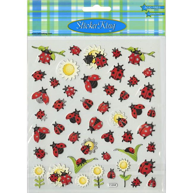 Multicolored Stickers-Ladybugs & Sunflowers