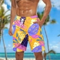 thumbnail image 2 of Iugvhana Big and Tall Swim Trunks for Men Hawaiian Tropical Bathing Summer Suit Swimsuits Beach Shorts with Pockets Multicolor M, 2 of 4