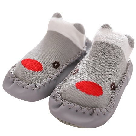 

DNDKILG Baby Toddler Girls Boy Spring Summer Fall First Walkers Shoes Slippers Newborn Infant Non-Slip Cartoon Floor Socks Gray 0-2Y 12