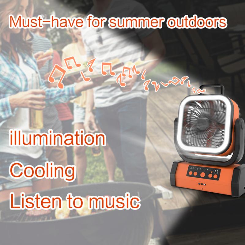 Multifunctional 30000mAh Camping Fan with LED Light, Bluetooth Speaker & Remote, USB-C Rechargeable, for Emergency, Travel, Outdoor, Tent, Home, Office
