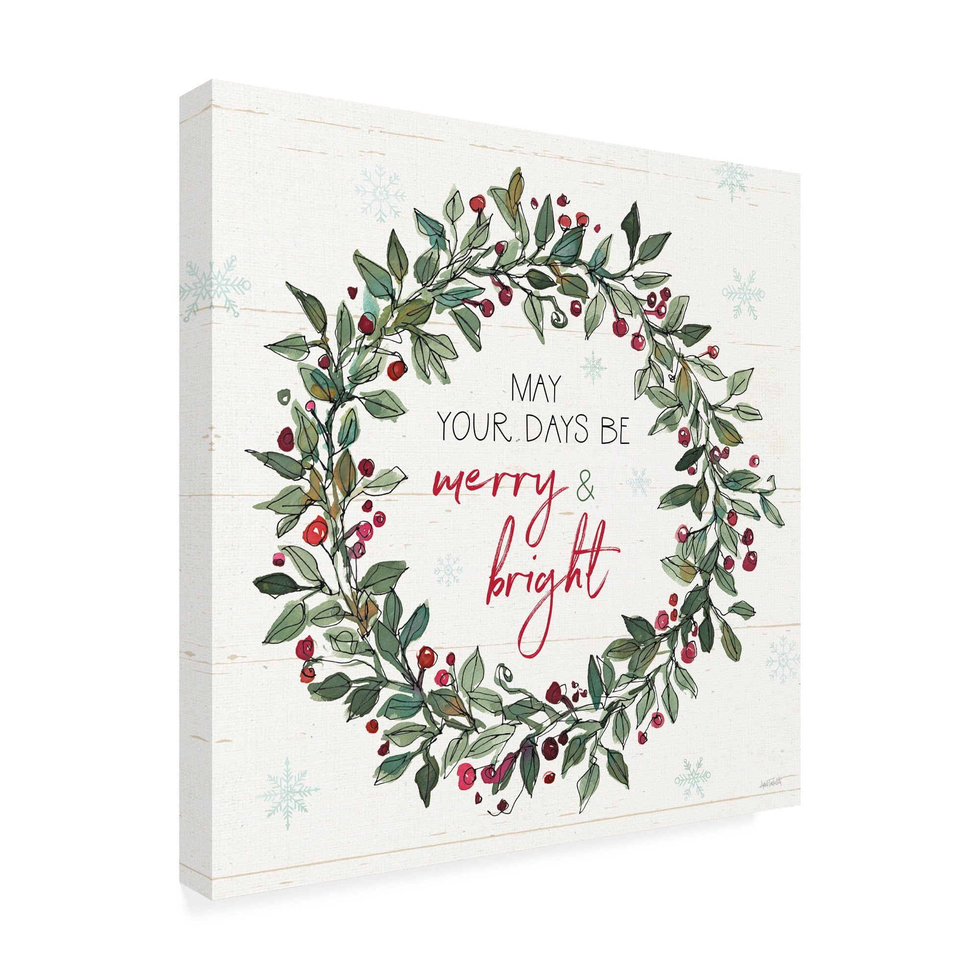Trademark Fine Art 'Holiday on the Farm IX Merry and Bright' Canvas Art by Anne Tavoletti