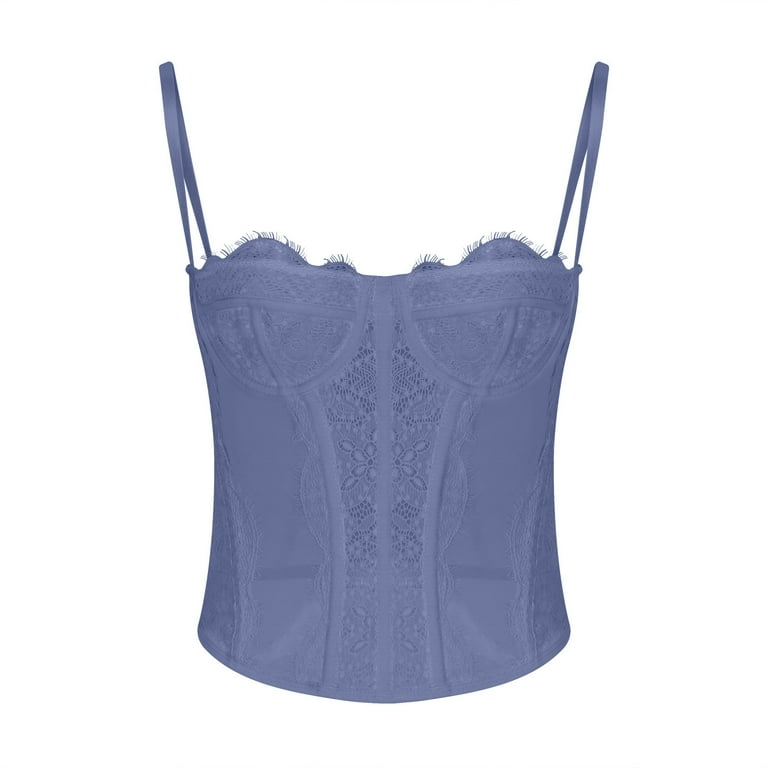 Wyongtao Lace Corset Top Bustier Tops for Women Spaghetti