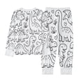 thumbnail image 6 of WOYY Coloring Pajamas for Boys Girls Cute Dinosaur Long Sleeve Top Pants PJs, Sizes 2-10, 6 of 8