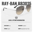 thumbnail image 3 of Ray-Ban RB3025 AVIATOR GRADIENT Pilot Shaped Non-Polarized Sunglasses for Men & Women - Includes Official RAYBAN Eyewear Kit - Ideal Formal & Casual Wear Sunglasses - Grey Gradient Lens, 3 of 7