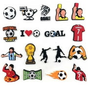 ITOUCHYOU 18PCS Soccer Sport Football Shoe Charms for Boys kids Girls Clog Pins Accessories
