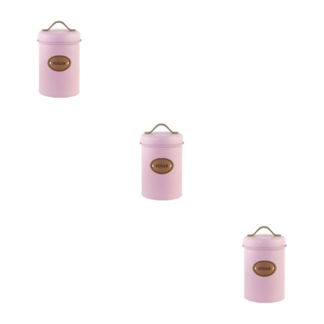 Decodeary Airtight Storage Jars Kitchen Essential Fresh And Dry Kitchen Storage Jars Storage Container Organizer Canister Pink sugar 3Set