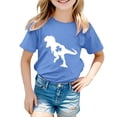 thumbnail image 2 of Gzbliryd Boys Girls st patricks day shirt t shirt Dinosaur Print 100% Cotton Crewneck Shirts Summer short sleeve T Shirt Tee Tops (Blue,4-5 Years), 2 of 4