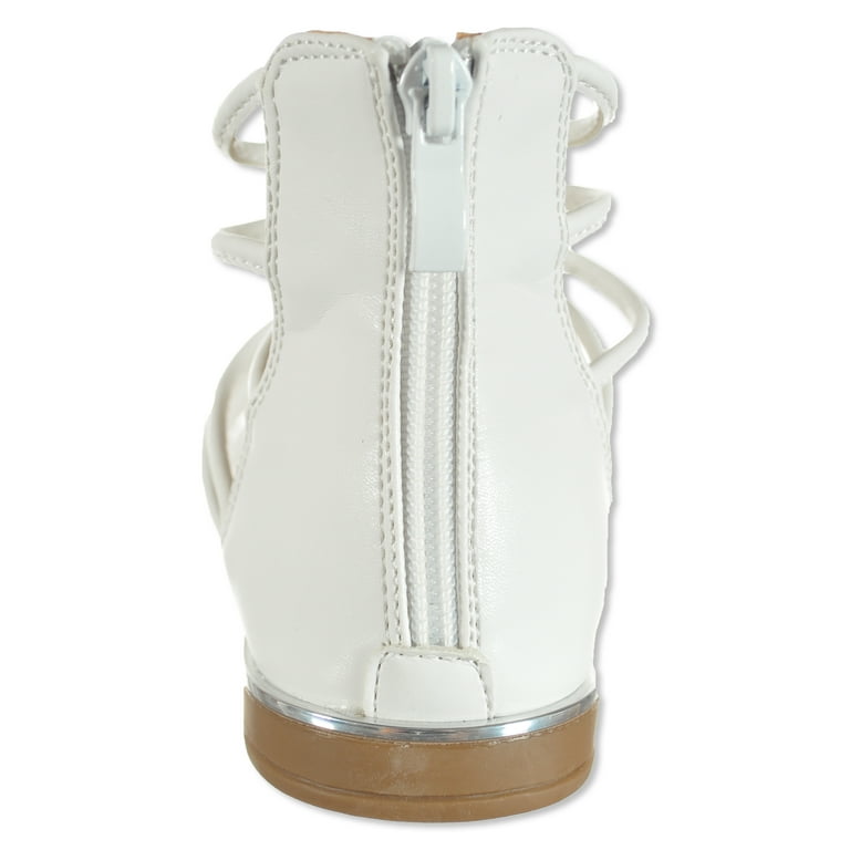 Olivia Miller Girls Gladiator Sandals white 4 youth Walmart