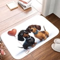 thumbnail image 5 of 1pc Two Dachshund Dogs Absorbent Non-Slip Bathroom Thickened Flannel Rug Decor,Soft,Quick Drying,Suitable For Indoor/outdoor Use,Bathrooms,Bedrooms,Kitchens,Terrace,Laundry Rooms,16"x24", 5 of 9