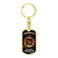 thumbnail image 4 of Firefighter Keychain Dog Tag We Fight What You Fear Stainless Steel or18k Gold, 4 of 16