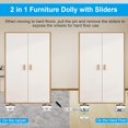 thumbnail image 3 of KK New Upgraded Furniture Sliders for Hard Floors & Carpets, 2-in-1 Furniture Movers with Wheels, Furniture Dolly for Moving Heavy Duty Sofa, Bed, Appliance, Load Capacity Up to 750lb, 3 of 14