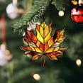 thumbnail image 4 of Fall & Christmas Ornaments, Stained Glass Acrylic Maple Leaf Hanging Suncatcher, Harvest Seasonal Window, Porch & Wall Decor, 4 of 5