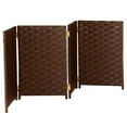 thumbnail image 4 of Red Lantern 2 ft. Short Woven Fiber Folding Screen - Dark Mocha - 4 Panel, 4 of 7