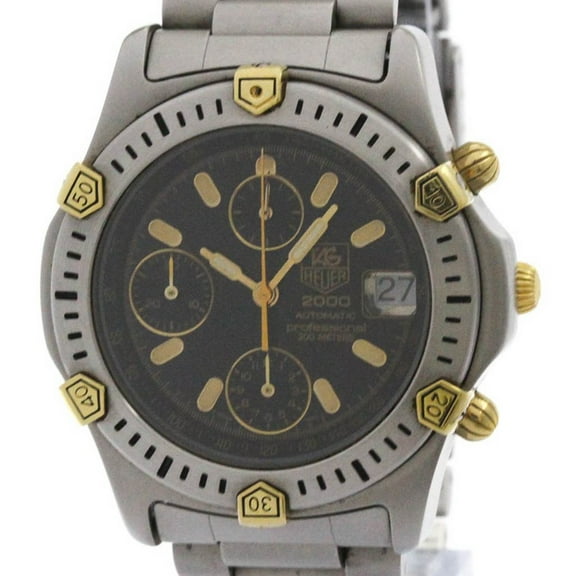 Pre-Owned TAG HEUER 2000 Chronograph Gold Plated Steel Automatic Mens Watch 165.306