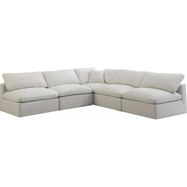 Cream Velvet Cloud 5b Modular Down Filled Reversible Sectional Soflex Modern Com Reversible Sectional Soflex Modern, Cream Sectional Sofa Modern