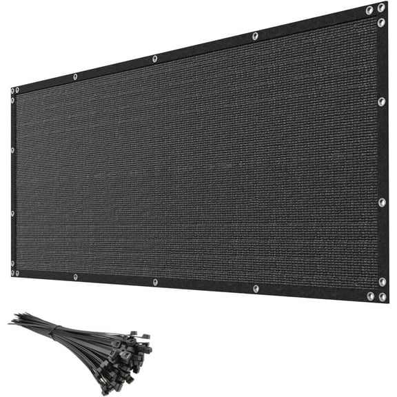 6' x 50' Black Privacy Screen Fence Heavy Duty Fencing Mesh Shade Net Cover for Outdoor Panel Garden Backyard Porch Patio Balcony LSYY