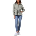 thumbnail image 2 of Chaqueta ligera con capucha para mujer Inspire Chic, con cierre frontal, ideal para senderismo, talla 2XL, color gris, 2 of 6