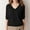 Black, variant on ZZwxWA 2025 Women's V Neck T-Shirt Sweaters Half Sleeve Solid Color Knitted Pullover Tops Fall Oversized T Shirts Clothes